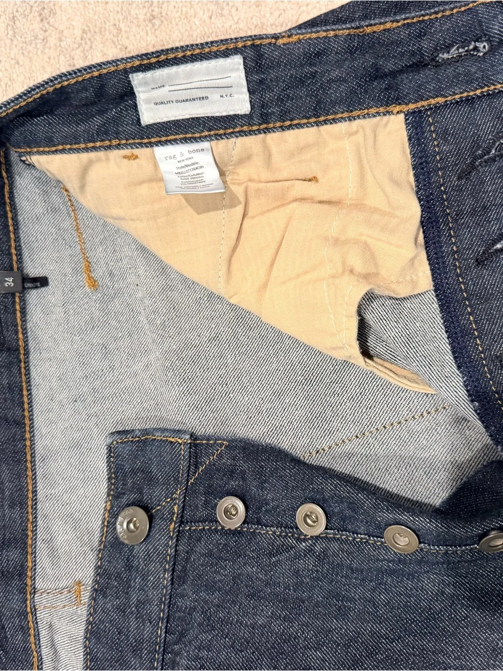 rag & bone Navy Straight-Leg Men's Jeans